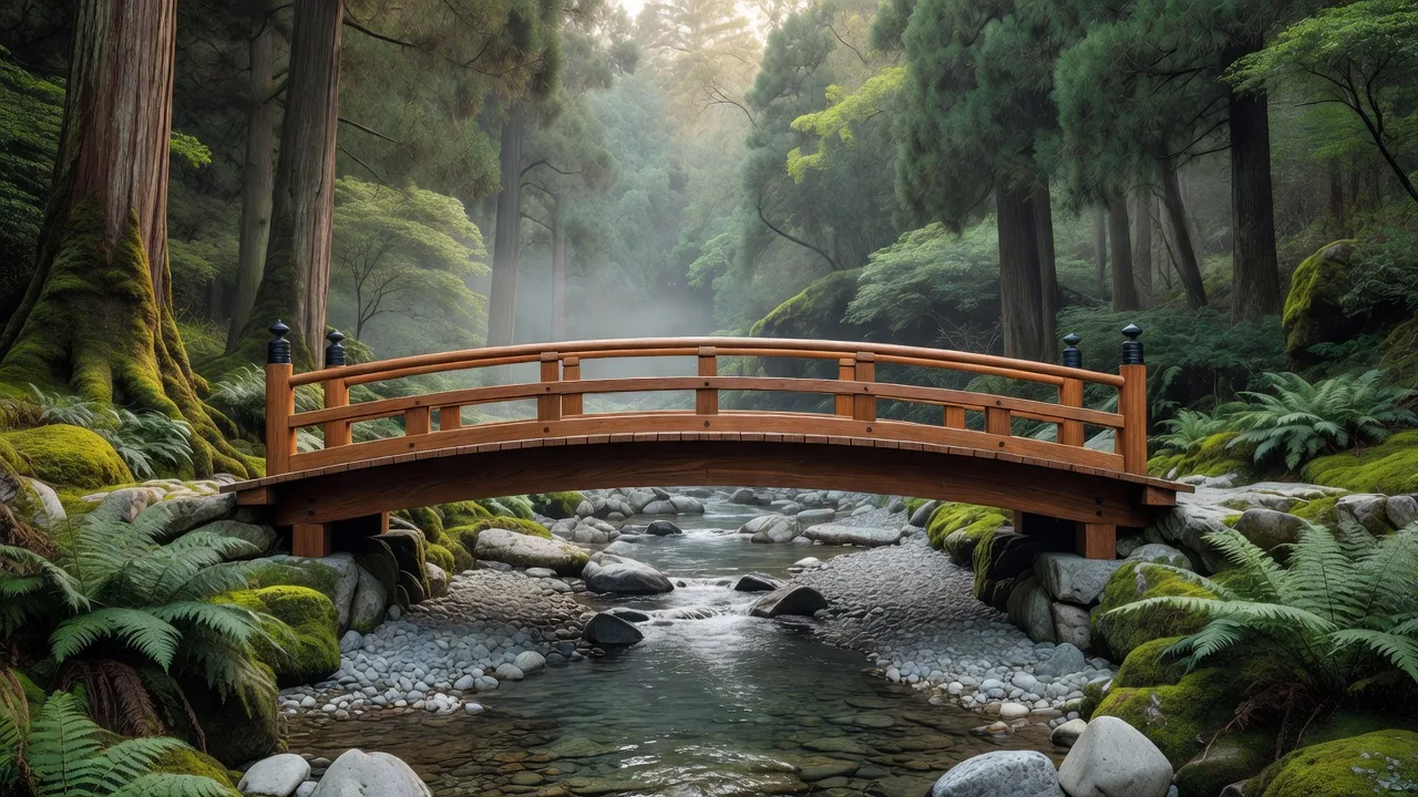 渓流の木橋